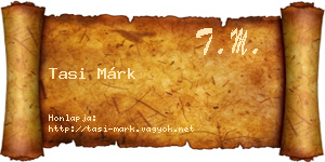 Tasi Márk névjegykártya